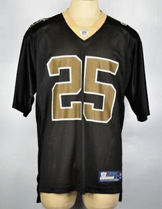 Reebok NFL Men's Size L Reggie BUSH 25 New Orleans Saints Jersey Black Gold - Picture 1 of 10