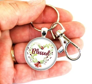 Key Rings for Women Blessed Women's Purse Charm Keychain Handmade - Picture 1 of 2