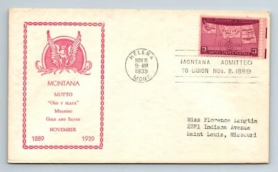 SC# 858-3c FDC - Single - Helena Cancel - L34059 - Image 1 of 2