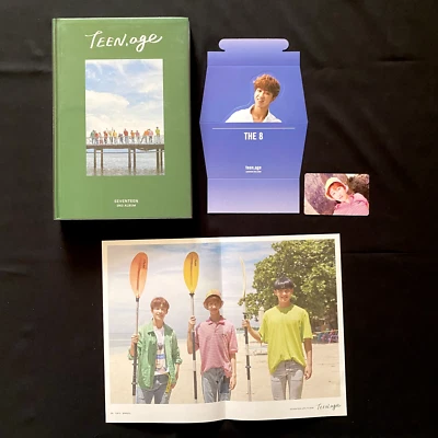 SEVENTEEN 2º álbum TEEN AGE verde ver. + Tarjeta fotográfica The8 + soporte de escritorio + póster Foto 1 de 4