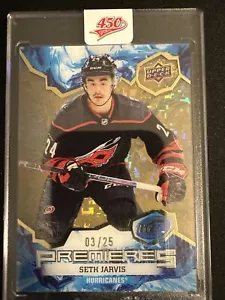 2021-22 UPPER DECK ICE Seth Jarvis ROOKIE RC ICE PREMIERES PARALLELS Gold #/25 - Picture 1 of 2