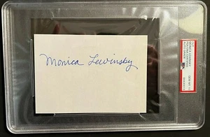 MONICA LEWINSKY SIGNED AUTOGRAPH CUT BILL CLINTON IMPEACHMENT PSA GRADE GEM 10 - Picture 1 of 1
