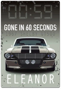 Gone in 60 Seconds Eleanor - Retro Tin Sign - 20 x 30 cm Portrait - Picture 1 of 1