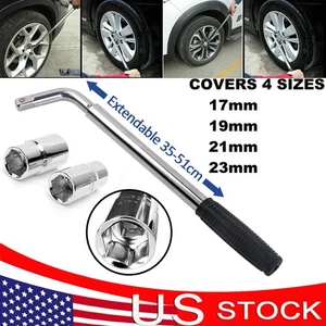 Wrench 4 Way Lug Nut Tool Foldable Adjustable Lug Nut Socket Wheel Tire Change - Picture 1 of 12