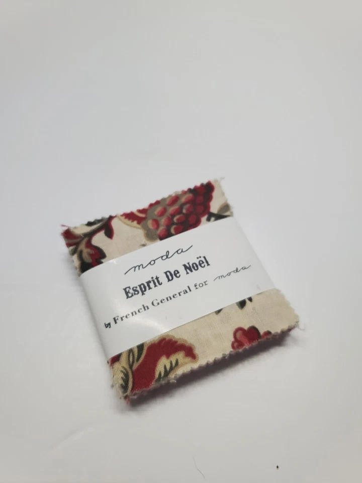 French General Fabric Esprit De Noel Mini 2.5 Inch Florals Moda OOP CHARM PACK - Image 1 of 1