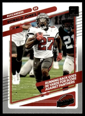 2021 Donruss Highlights Ronald Jones II Tampa Bay Buccaneers #HI-3 - Image 1 of 2