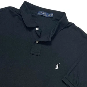 Polo RL NWOT Men’s Classic-Fit Soft Cotton SS Polo Black White Pony Sz XXL - Picture 1 of 5