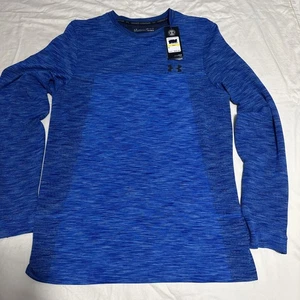 Under Armour Threardborne Seamless Shirt Mens M Fitted Blue Long Sleeve NEW NWT - Picture 1 of 6
