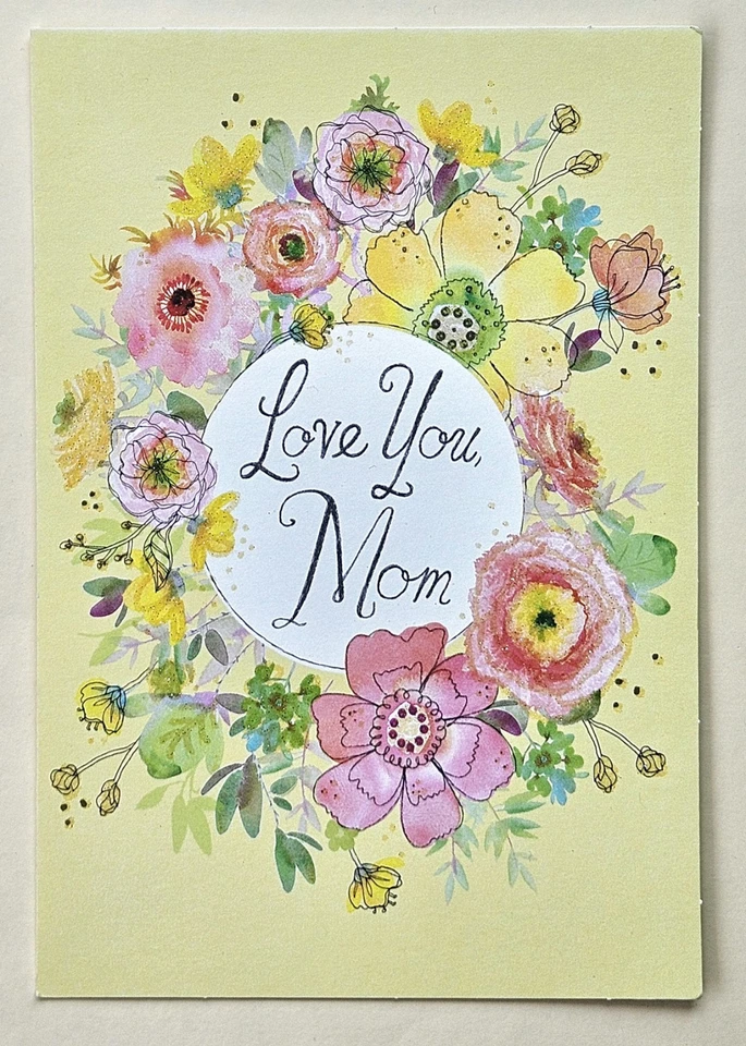 ¡Feliz cumpleaños, mamá! Love You, Mom!/Sello distintivo/Tarjeta de felicitación (incl. Sobre 5×7") Foto 1 de 4