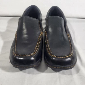 Børn Women's Black Leather Round Toe Slip On Loafer Shoes Size 10.5 - Picture 1 of 7