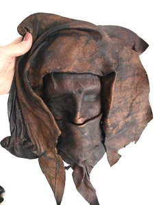 Leather hand made mask man's face wall hanging sculpture Made In Portugal - Picture 1 of 10