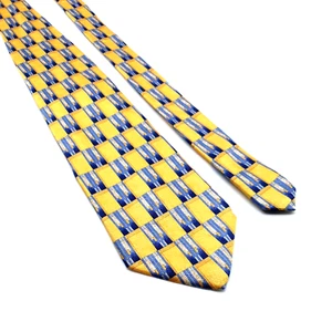 Club Room Italian Mens Tie Designer 100% Silk Shirt Accessory Power Yellow Gift - Picture 1 of 6