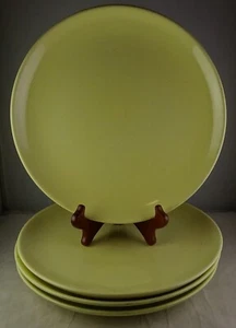 Four Russell Wright Iroquois MCM Lemon (?) Yellow Dinner Plates - Picture 1 of 3