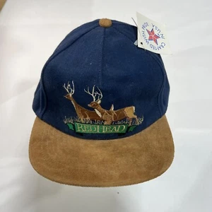 Vintage Deadstock Hut rothaarig zweifarbig Hirsch Schnalle hinten hergestellt in den USA Y2K - Bild 1 von 4