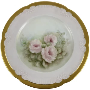 K & A Krautheim Decorated Plate 10 1/2" Hand Painted Porcelain Pink on Pink - Picture 1 of 7