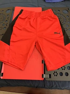 Puma Athletic Shorts Youth Boys Medium 10-12 24W Red - Picture 1 of 6