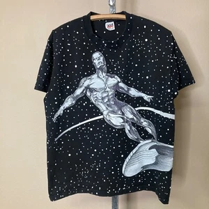 Camiseta negra vintage Marvel 1992 Silver Surfer con estampado total talla XL puntada única - Imagen 1 de 12