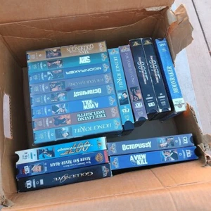 The James Bond 007 Collection VHS Lot of 18 Including Sealed Gift Box - Picture 1 of 10