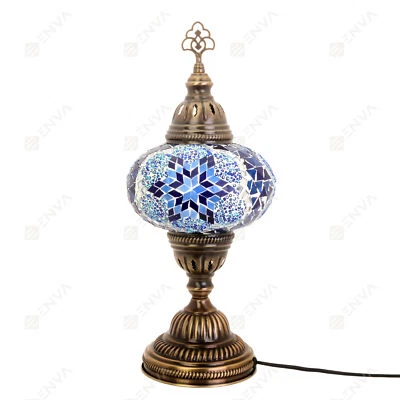 Turkish Moroccan Colourful Glass Mosaic Handmade Table Desk Lamp Light-Free LED - Image 1 of 4