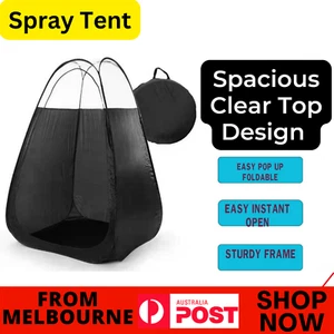 Spray Tanning Pop Up Tent Large Deluxe Large 1/3 Clear Black Au - Picture 1 of 18