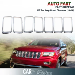 7pcs Silver Front Grille Trim Ring Insert for Jeep Grand Cherokee 2014-2016 - Picture 1 of 6