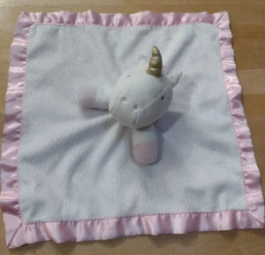 Cloud Island weißes Einhorn Sicherheitsdecke Plüsch Lovey rosa gold Satinborte - Bild 1 von 8