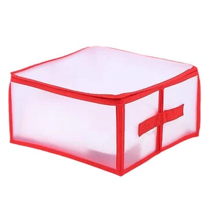 Christmas Ornament Storage Container Zippered Closure -Box Stores Up To 32pcs - Picture 1 of 12