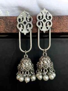Oxidized Antique Look Earring - Picture 1 of 2