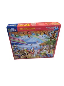 White Mountain Happy Hour 1000 Piece Jigsaw Puzzle 24" x 30" Beach COMPLETE - Picture 1 of 3