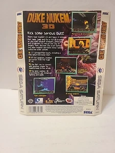 Duke Nukem 3D Sega Saturn Back Cover Artwork Only *Stained Yellow* - Picture 1 of 8