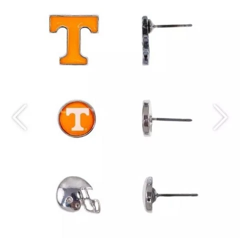University of Tennessee Volunteers Metal Post Logo Earrings / Set of 3 pairs Cover