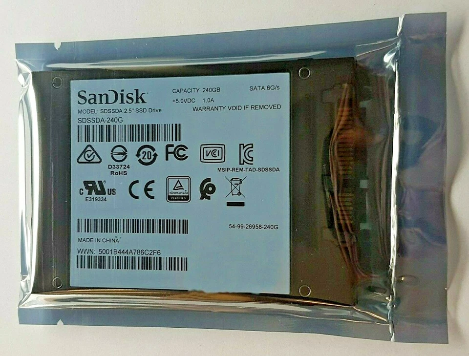240 GB SATA SanDisk SDSSDA-240G SSD 2,5 " Internal Hard Drive New - Image 1 of 1