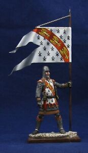 Medieval Knight with Flag, AeroArt St. Petersburg Collection ME 14, 54mm Metal