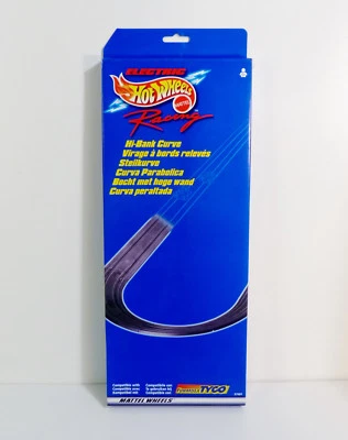 Circuit Ho Slot TYCO Mattel 37587 Virage relevé complet + 2 droites 37.5 cm N/B