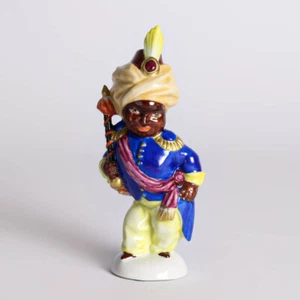 Figura de porcelana Aelteste Volkstedt sultán túnica azul pintada musicalmente - Imagen 1 de 7