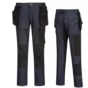 Portwest KX3 Fondina Pantaloni Denim Ginocchiere Tasche Elasticizzati Durevoli Pantaloni di Sicurezza - Foto 1 di 8