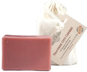 Traverse City Cherry, all natural handmade soap, Cold process, Large 5.5-6 oz - Picture 1 of 17