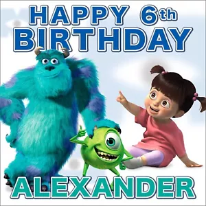 Banner de cumpleaños personalizado Monsters Inc telón de fondo grande - Imagen 1 de 1
