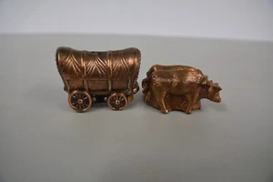 Metall Ochsen und Planwagen Salz und Pfefferstreuer Dallas Texas Western - Bild 1 von 4