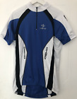 DEKO Cycling Jersey Blue White Short Sleeve 1/4 Zip Mens XL