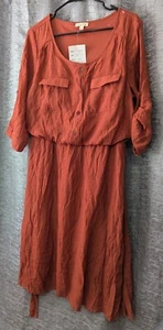 Kings Road New Brick Color Sundress Belated Pockets Women's XL - Picture 1 of 9