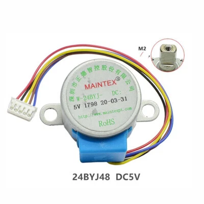 Motor paso a paso de engranajes W-24BYJ48 DC5V motor de 4 fases de 5 cables para cámara de vigilancia Foto 1 de 4