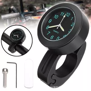 Reloj universal de montaje en barra de mango de motocicleta 7/8""-1"" impermeable bobber - Imagen 1 de 5