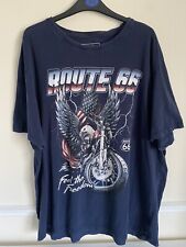 Men’s Route 66 Feel The Freedom T Shirt Motor Bike Eagle Navy Size 3XL F&F Tesco