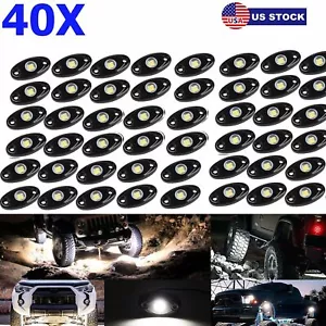 40X White LED Rock Light Trail Fender Underbody Glow Lamp Offroad for Jeep Truck - Bild 1 von 8