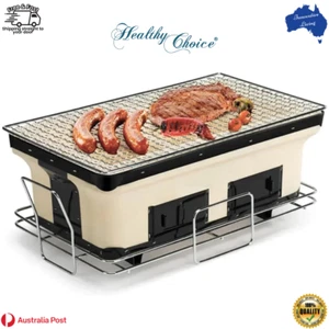 BBQ Tabletop Grill - Hibachi Japanese Korean Style Traditional Clay Firebox Barb - Picture 1 of 7