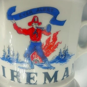 Vintage Feuerwehrmann Porzellan Rasierbecher Beruf Ever Alert 3,75" Höhe Feuerwehrmann - Bild 1 von 11