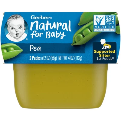 Natural para bebé, 1st Foods, guisante, paquete de 2, 2 oz (56 g) cada uno Foto 1 de 3
