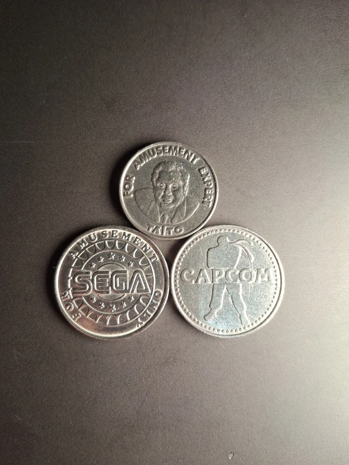 Lot De 3 Jetons Token Sega, Taito, Capcom test Pour Borne D'arcade, Coin Pusher - Photo 1/2