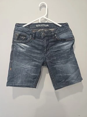 Pantalones Cortos Affliction Hombre 30 Azul Denim Jean Negro Premium Cooper Foto 1 de 4